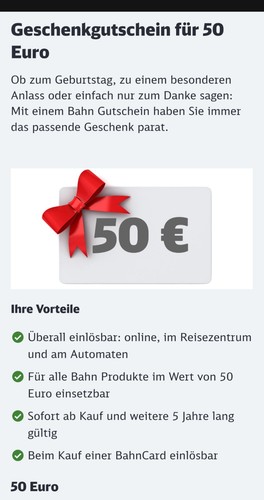 Geschenkgutschein für - db,